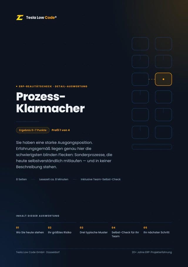 Auswertungsseite Profil Prozess-Klarmacher